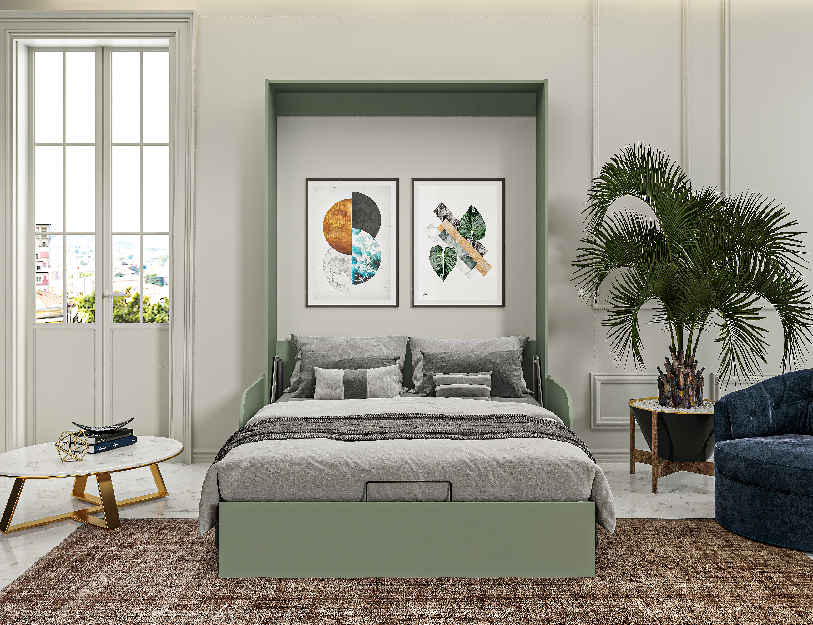 Комплект мебели трансформер Макс Стайл Studio Sofa 140x200x18 BySpan (зеленый самшит 682) — фото 2