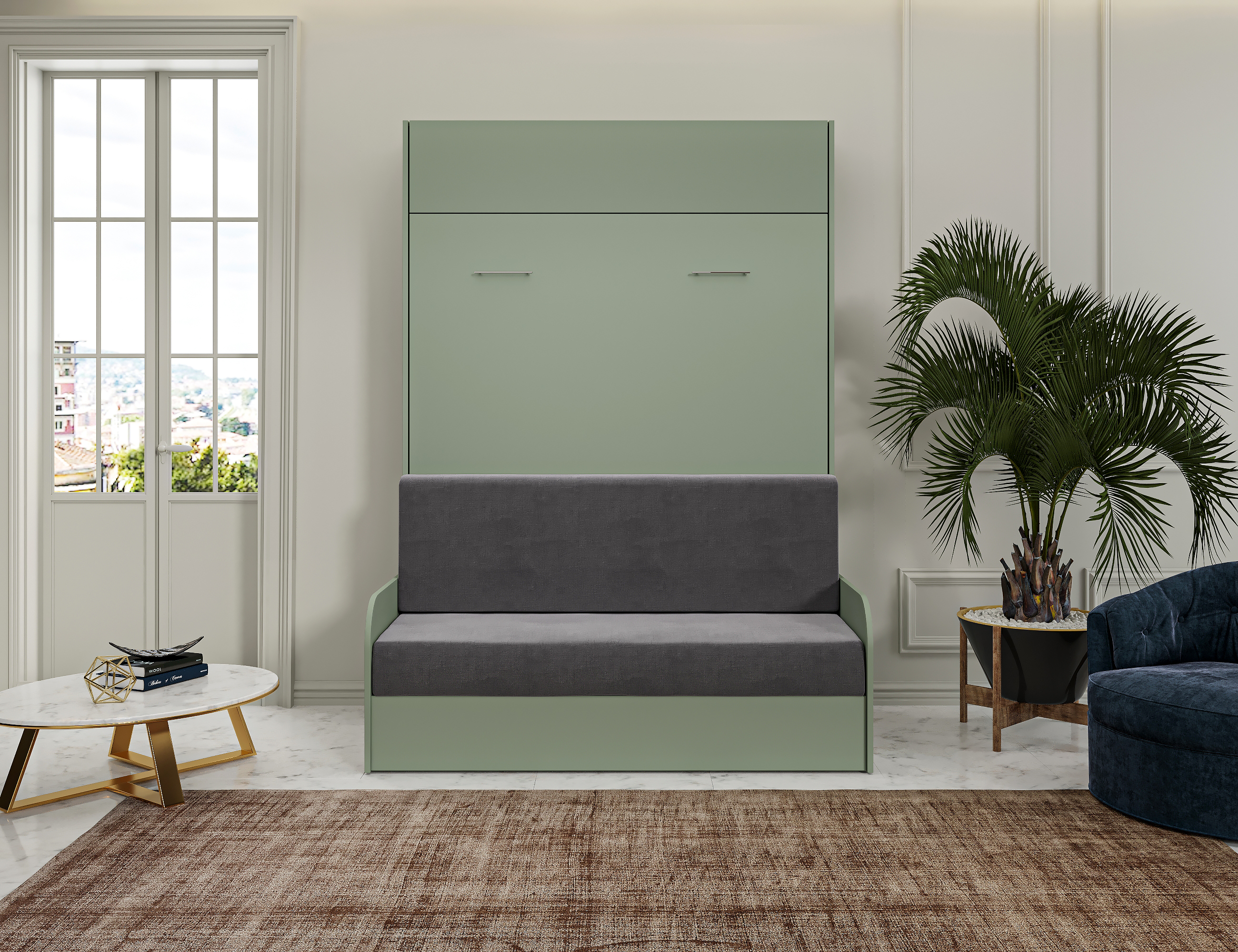 Комплект мебели трансформер Макс Стайл Studio Sofa 140x200x18 BySpan (зеленый самшит 682) — фото 3