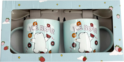 Набор кружек с ложками Miniso We Bare Bears Collection / 5533 - 