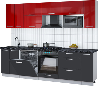 

Кухонный гарнитур, Мила Gloss 2.7-ПМ2