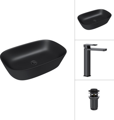 

Умывальник со смесителем, 21393-60-A + Cascade 21СК0655BS с донным клапаном 21190B