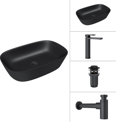 

Умывальник со смесителем, 21393-60-A + Cascade 21СК0655BS + сифон 21635B + дон. кл. 21190B