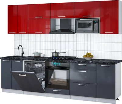 

Кухонный гарнитур, Мила Gloss 2.8-ПМ2