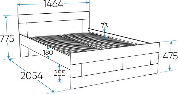 Купить Полуторная кровать Mio Tesoro Нави 140x200 / 2.15.04.050.4  