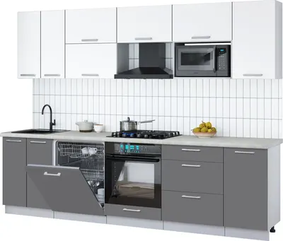 

Кухонный гарнитур, Мила Gloss 2.8-ПМ2