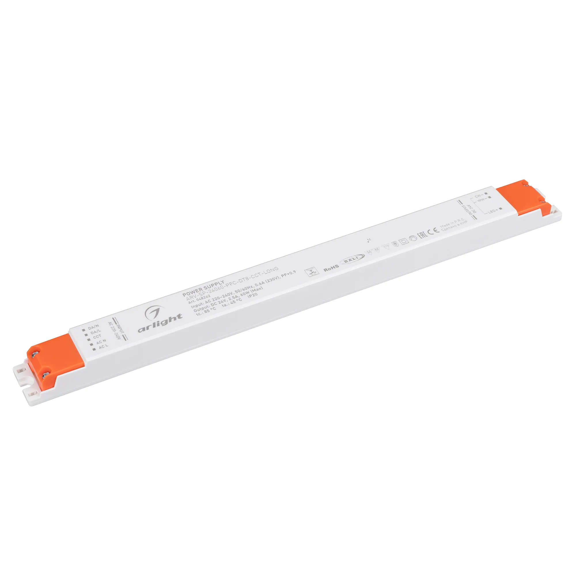 Блок питания для светильника Arlight ARV-SP-24060-PFC-DT8-CCT-LONG 24V 2.5A 60W / 048242