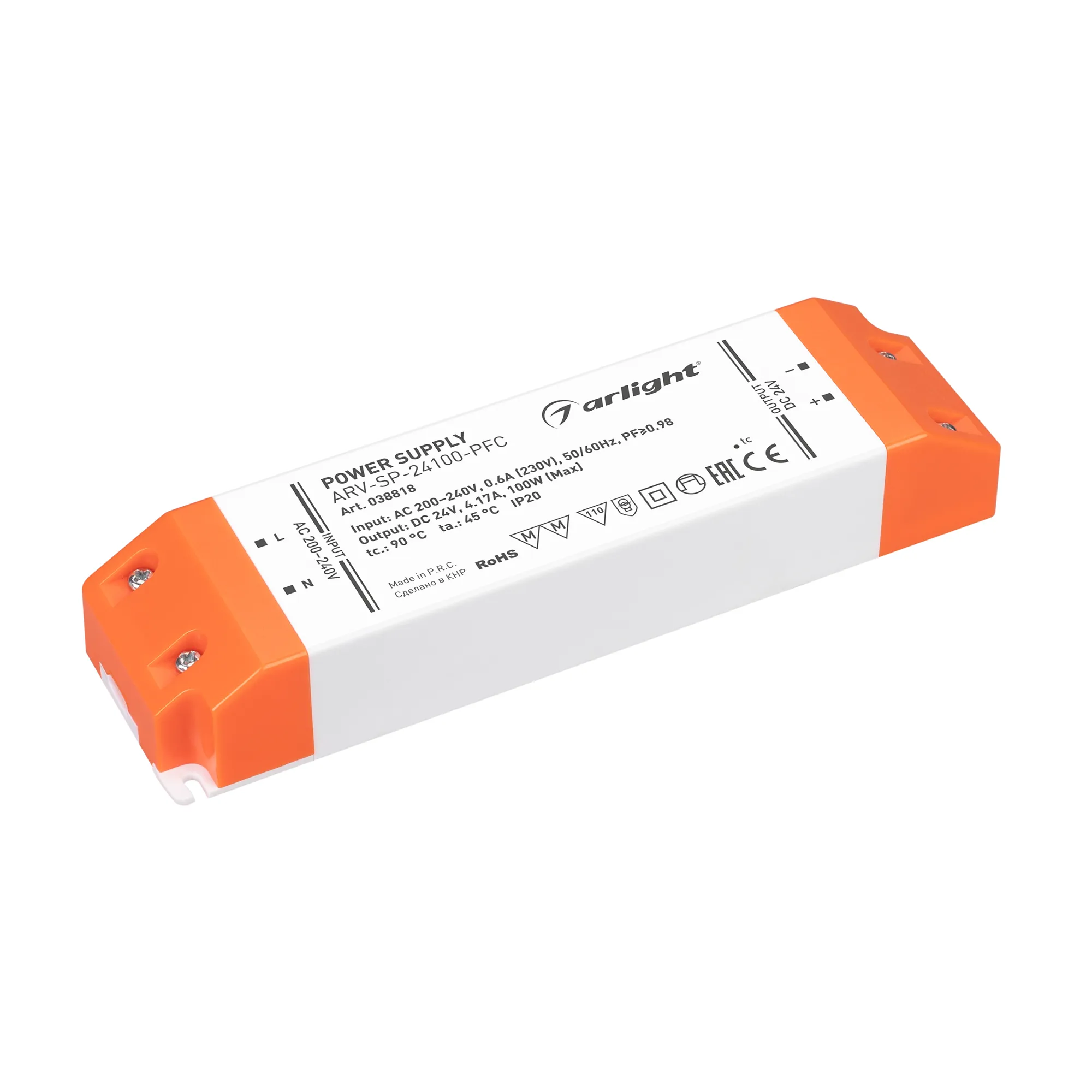 Блок питания для светильника Arlight ARV-SP-24100-PFC 24V 4.17A 100W / 038818