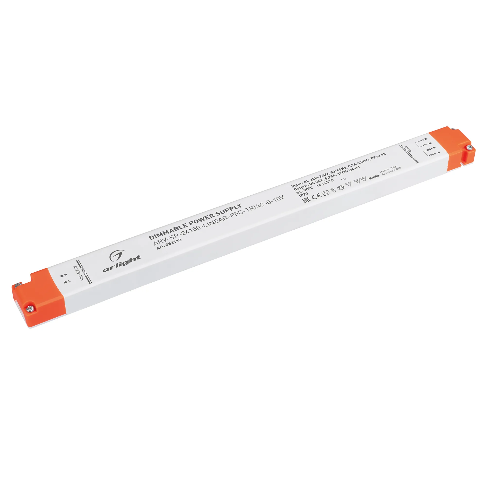 Блок питания для светильника Arlight ARV-SP-24150-LINEAR-PFC-TRIAC-0-10V 24V 6.25A 150W / 052113
