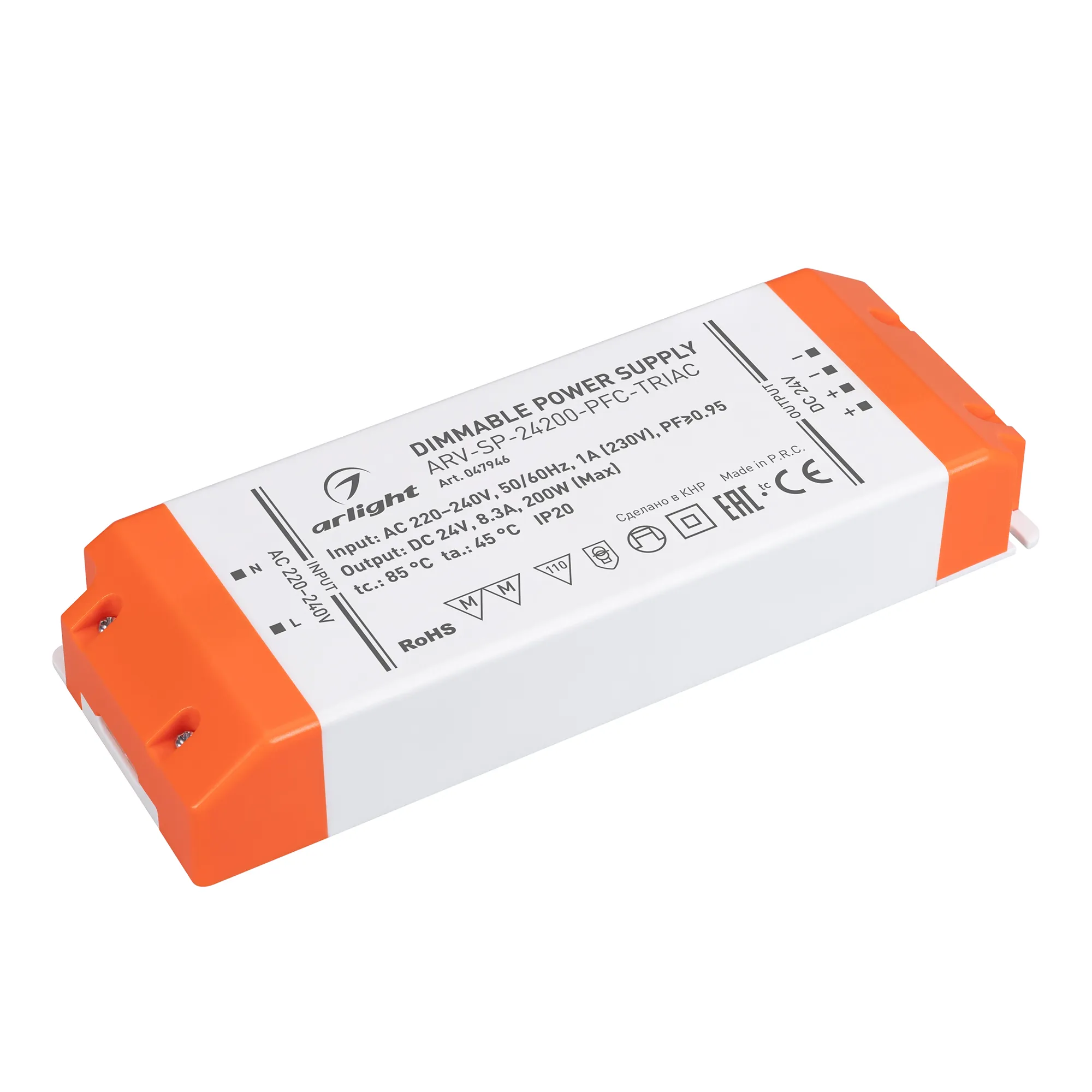 Блок питания для светильника Arlight ARV-SP-24200-PFC-TRIAC 24V 8.3A 200W / 047946