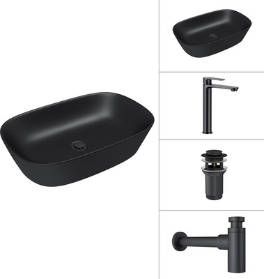 

Умывальник со смесителем, 21393-60-A + Moon 21СК8691BS + сифон 21635B + донный кл. 21190B