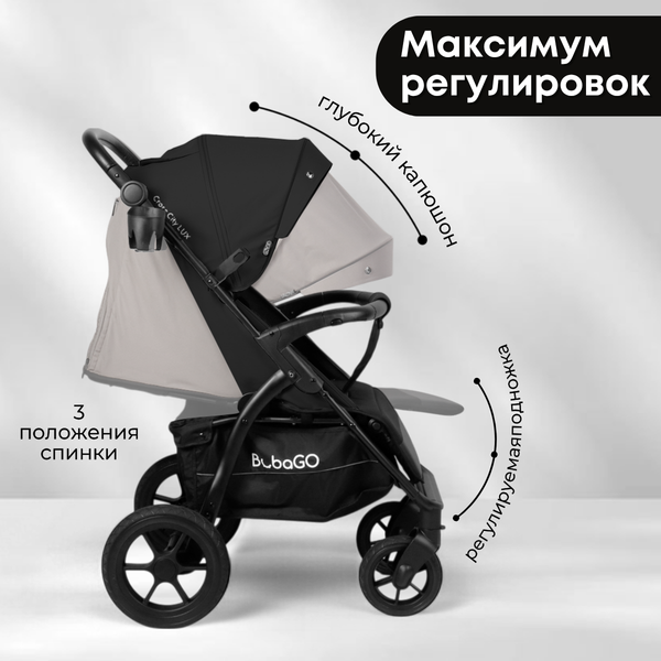 Детская прогулочная коляска Bubago Model Cross City Lux / BG 168-1 (черный)