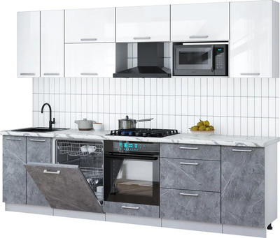 

Кухонный гарнитур, Мила Gloss 2.8-ПМ2