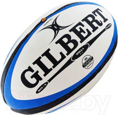 Мяч для регби Gilbert Omega / 41027005 (размер 5, белый/синий/черный)