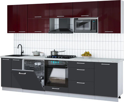 

Кухонный гарнитур, Мила Gloss 2.9-ПМ2