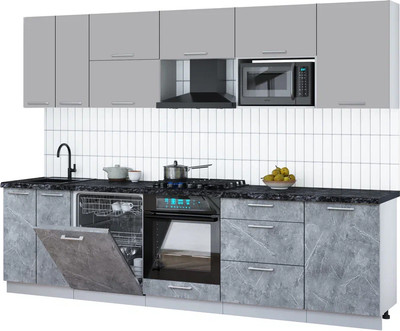 

Кухонный гарнитур, Мила Gloss 2.9-ПМ2