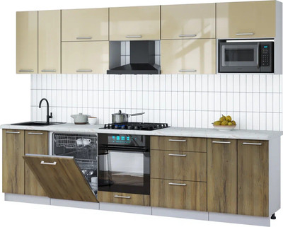 

Кухонный гарнитур, Мила Gloss 3.0-ПМ2