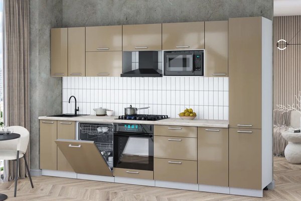 Купить Кухонный гарнитур Интерлиния Мила Gloss 3.2-ПМ2 в Гомеле
