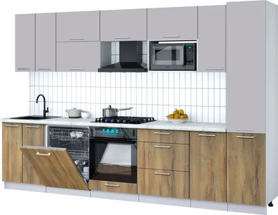 

Кухонный гарнитур, Мила Gloss 3.2-ПМ2