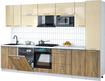 

Кухонный гарнитур, Мила Gloss 3.2-ПМ2