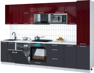 

Кухонный гарнитур, Мила Gloss 3.2-ПМ2