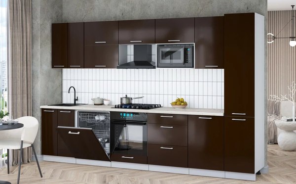 Купить Кухонный гарнитур Интерлиния Мила Gloss 3.3-ПМ2 в Гомеле