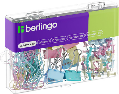 Набор канцелярских мелочей Berlingo Mcn_12000e (120п, ассорти пастель) - 