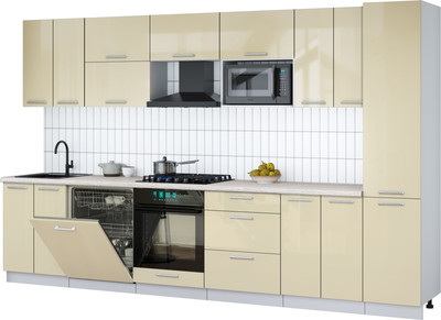 

Кухонный гарнитур, Мила Gloss 3.4-ПМ2