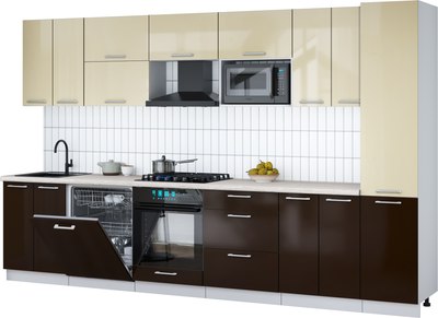 

Кухонный гарнитур, Мила Gloss 3.4-ПМ2