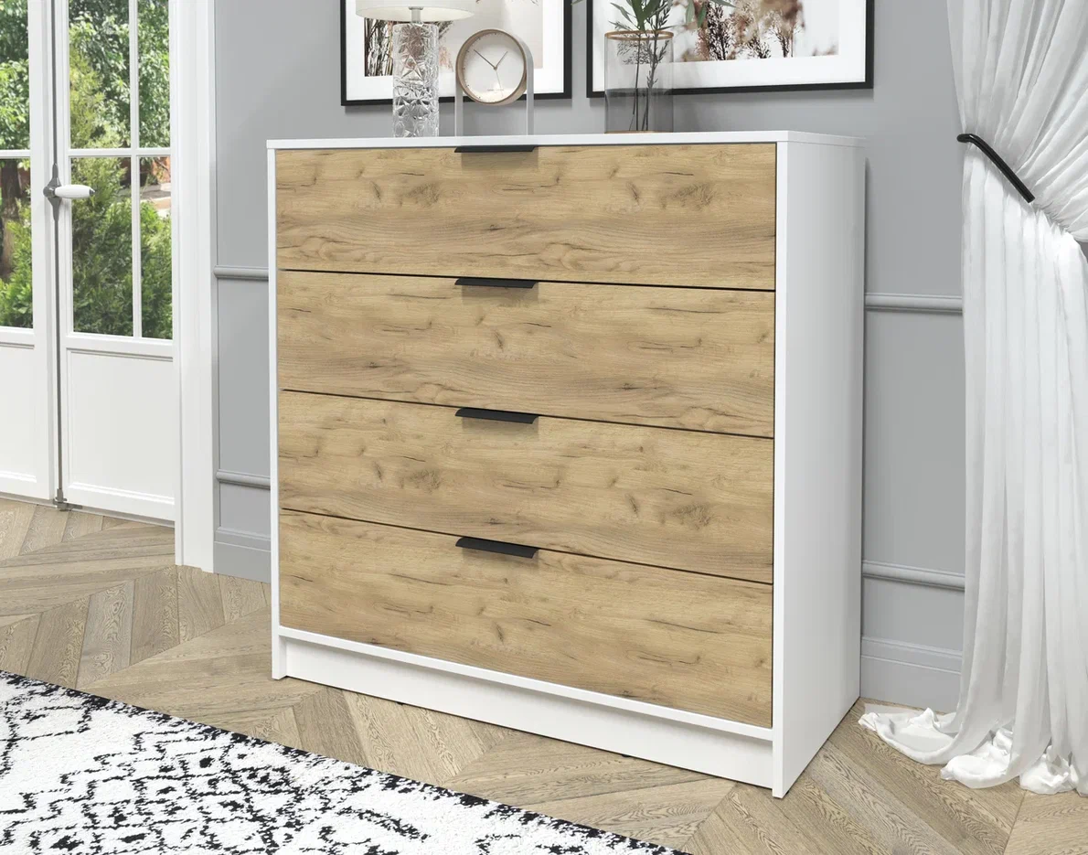 Комод Interline Концепт КТ-К100 (дуб золотой/белый платинум) — фото 3