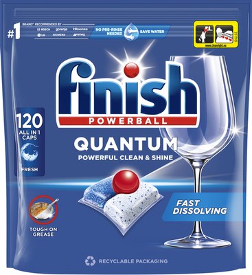 Капсулы для посудомоечных машин Finish Powerball Quantum AIO Fresh (120шт) - 
