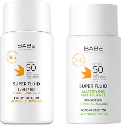 Набор косметики для лица Laboratorios Babe Матирующий солнцез. суперфлюид с ниацин. SPF50+Супер флюид SPF50 (50мл+50мл) - 