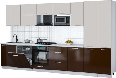 

Кухонный гарнитур, Мила Gloss 3.7-ПМ2