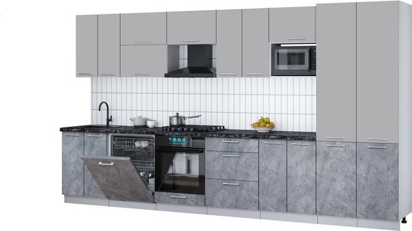 Кухонный гарнитур Интерлиния Мила Gloss 3.8-ПМ2