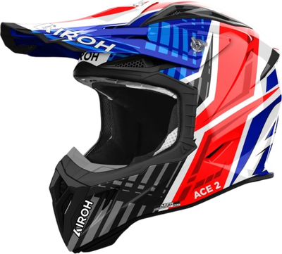 Мотошлем Airoh Aviator Ace 2 Proud AV22P18-L (L, синий/красный глянец) - 