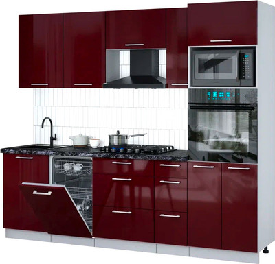 

Кухонный гарнитур, Мила Gloss 2.45-ПМ3