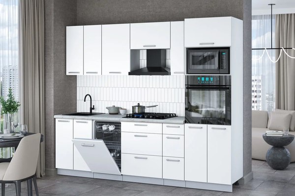Купить Кухонный гарнитур Интерлиния Мила Gloss 2.55-ПМ3 в Бобруйске