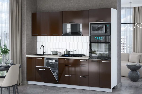 Купить Кухонный гарнитур Интерлиния Мила Gloss 2.55-ПМ3 в Бобруйске