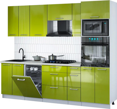 

Кухонный гарнитур, Мила Gloss 2.55-ПМ3