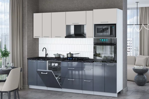 Купить Кухонный гарнитур Интерлиния Мила Gloss 2.55-ПМ3 в Бобруйске