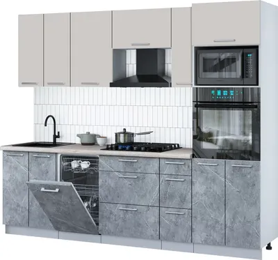 

Кухонный гарнитур, Мила Gloss 2.55-ПМ3