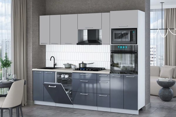 Купить Кухонный гарнитур Интерлиния Мила Gloss 2.55-ПМ3 в Бобруйске