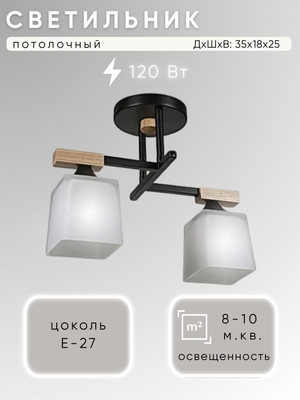 Потолочный светильник Aitin-Pro НПБ 02-2x60-101 / 96189/2 (черный) -