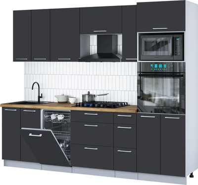 

Кухонный гарнитур, Мила Gloss 2.55-ПМ3