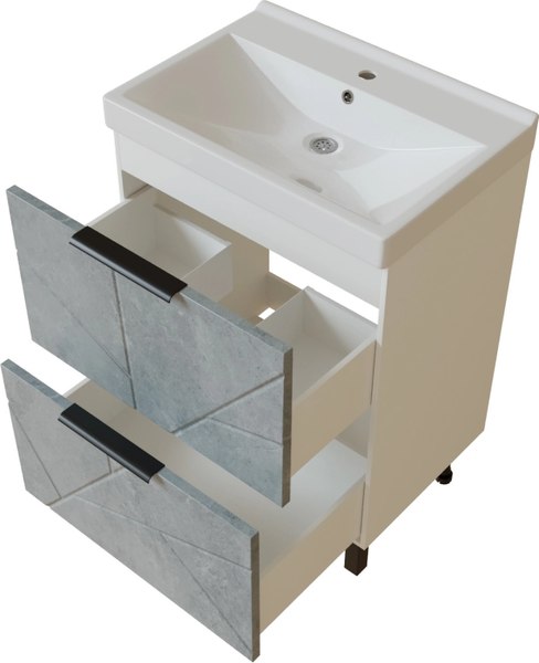 Купить Тумба с умывальником Mixline Гранд 60 553026 + Luxe Fest 60 / FST60SLWB01 в Солигорске