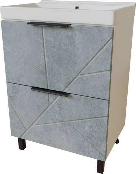 Купить Тумба с умывальником Mixline Гранд 60 553026 + Luxe Fest 60 / FST60SLWB01 в Солигорске