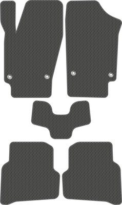 Комплект ковриков для авто Alicosta 1413_1_сер для Volkswagen Polo V седан 2008-2020 (EVA соты, серый) - 