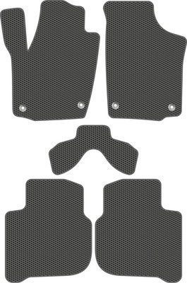 Комплект ковриков для авто Alicosta 1550_1_сер для Volkswagen Polo VI лифтбек/MK6 2020-н.в. (EVA соты, серый) - 