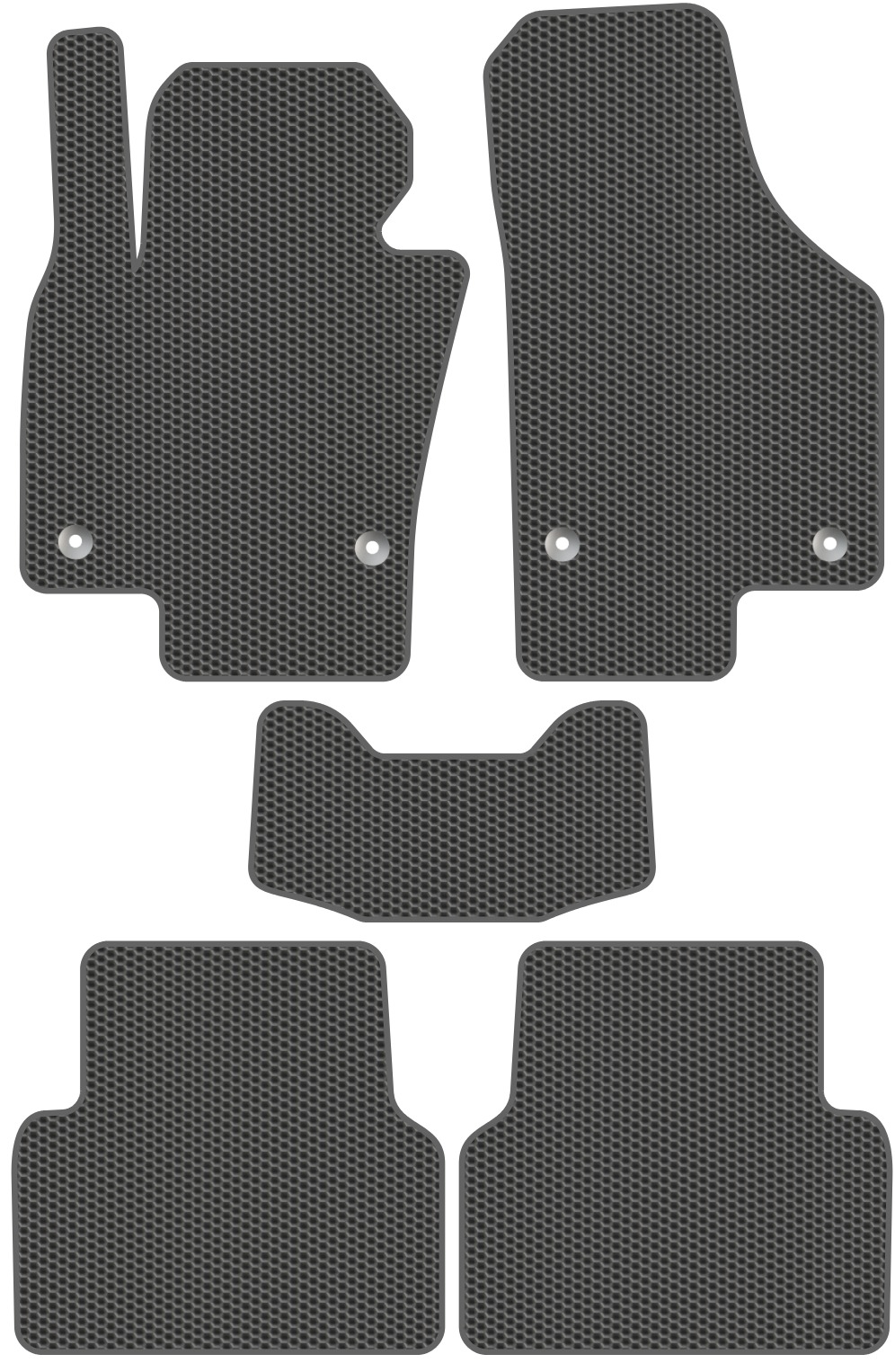 Комплект ковриков для авто Alicosta 1424_1_сер для Volkswagen Tiguan I SUV/NF 2006-2017 (EVA соты, серый)