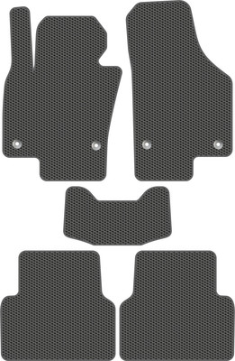 Комплект ковриков для авто Alicosta 1424_1_сер для Volkswagen Tiguan I SUV/NF 2006-2017 (EVA соты, серый) - 