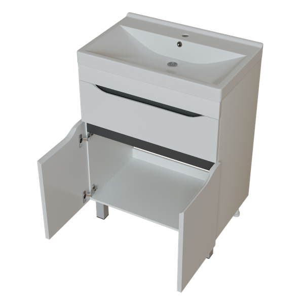 Купить Тумба с умывальником Mixline Лайн-60 555462 + Luxe Fest 60 / FST60SLWB01 в Солигорске